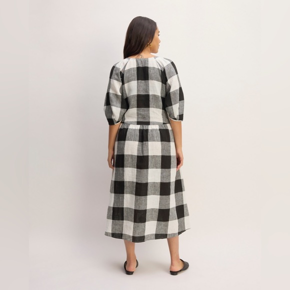 Everlane The Linen Oversized Puff Sleeve - Gingham (S) - Picture 8 of 13
